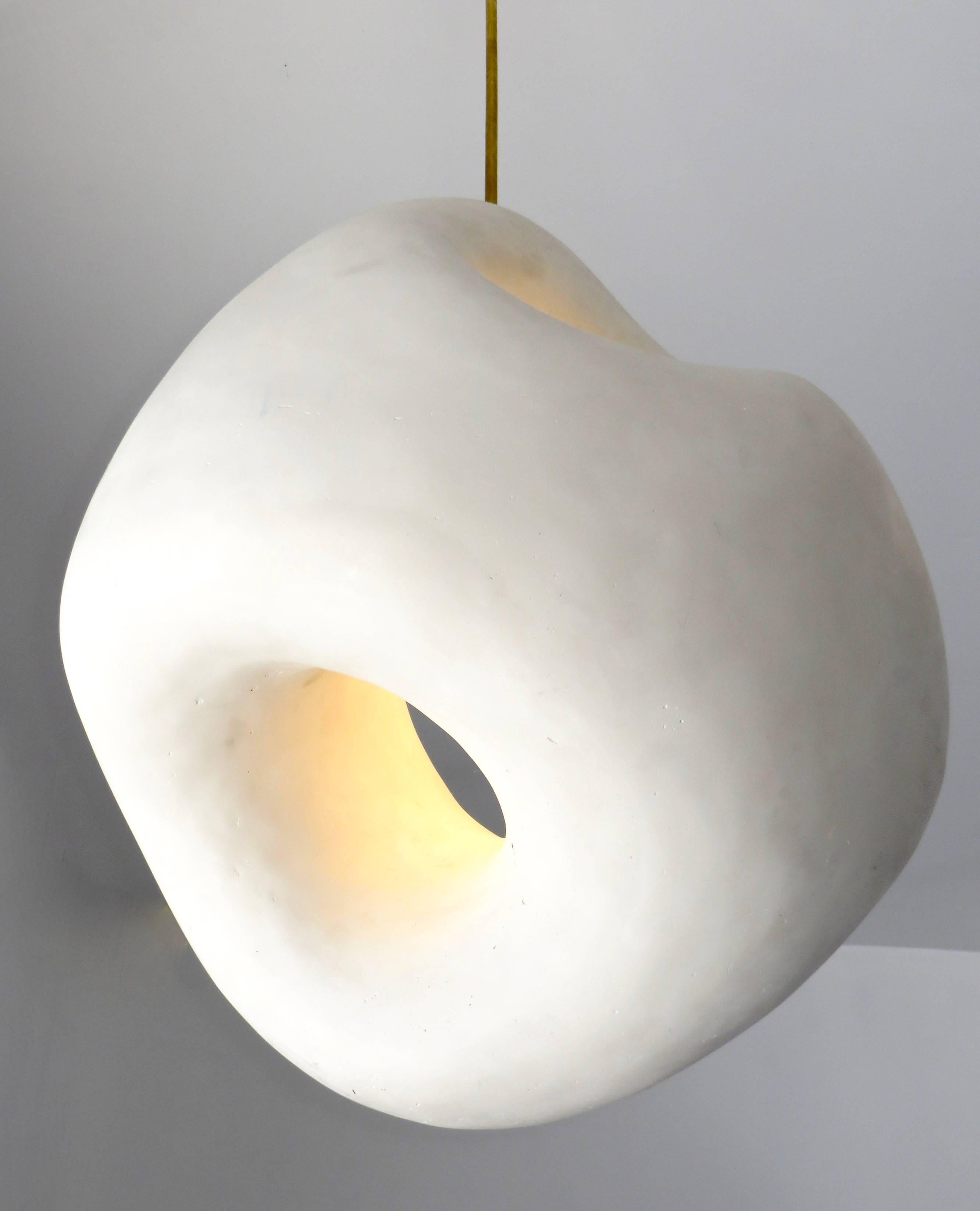Foam Artist Rogan Gregory Hand Carved Fertility Form Sculptural Illuminated Pendants