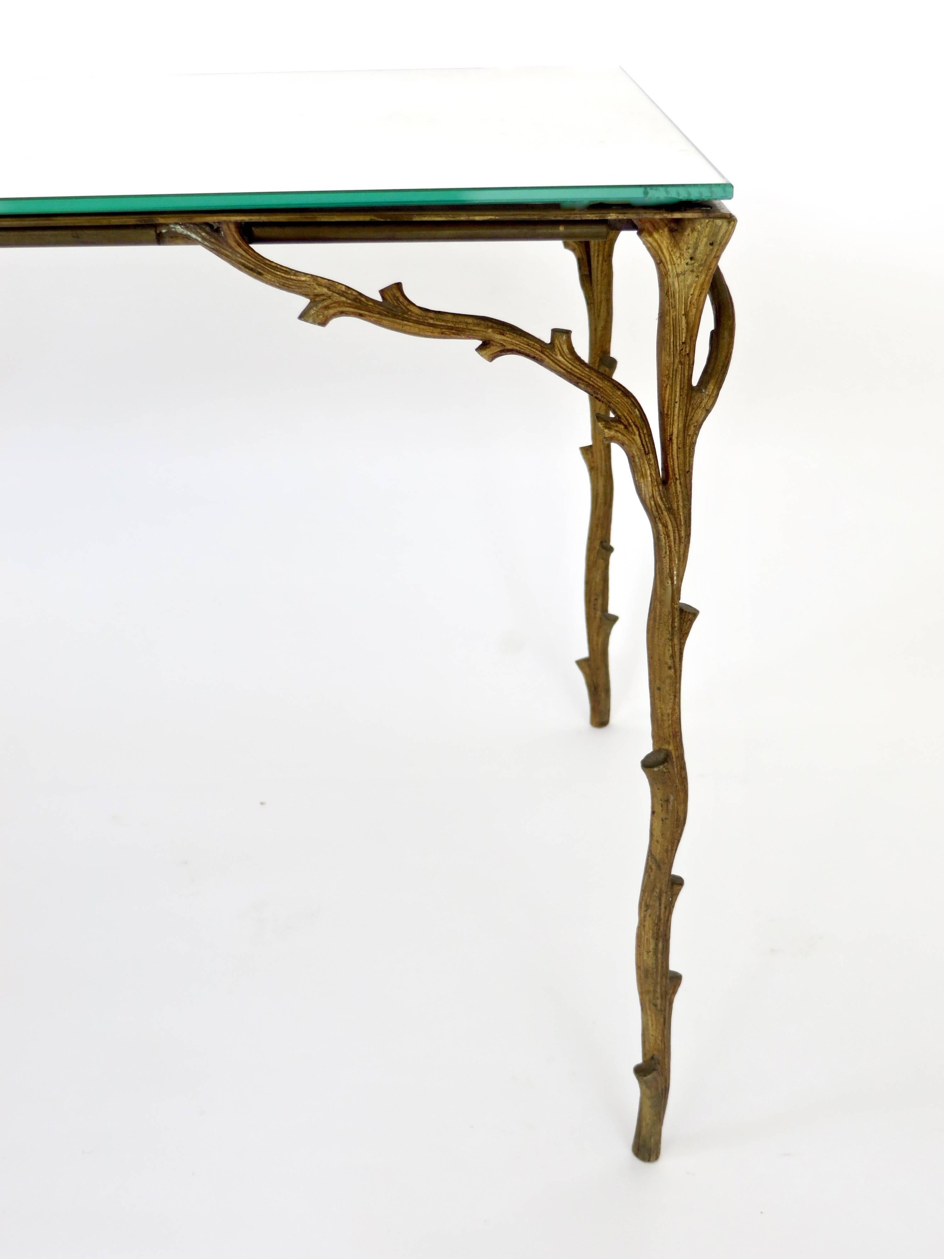 French Bronze Legged Organic Coffee Table by Maison Bagues 2