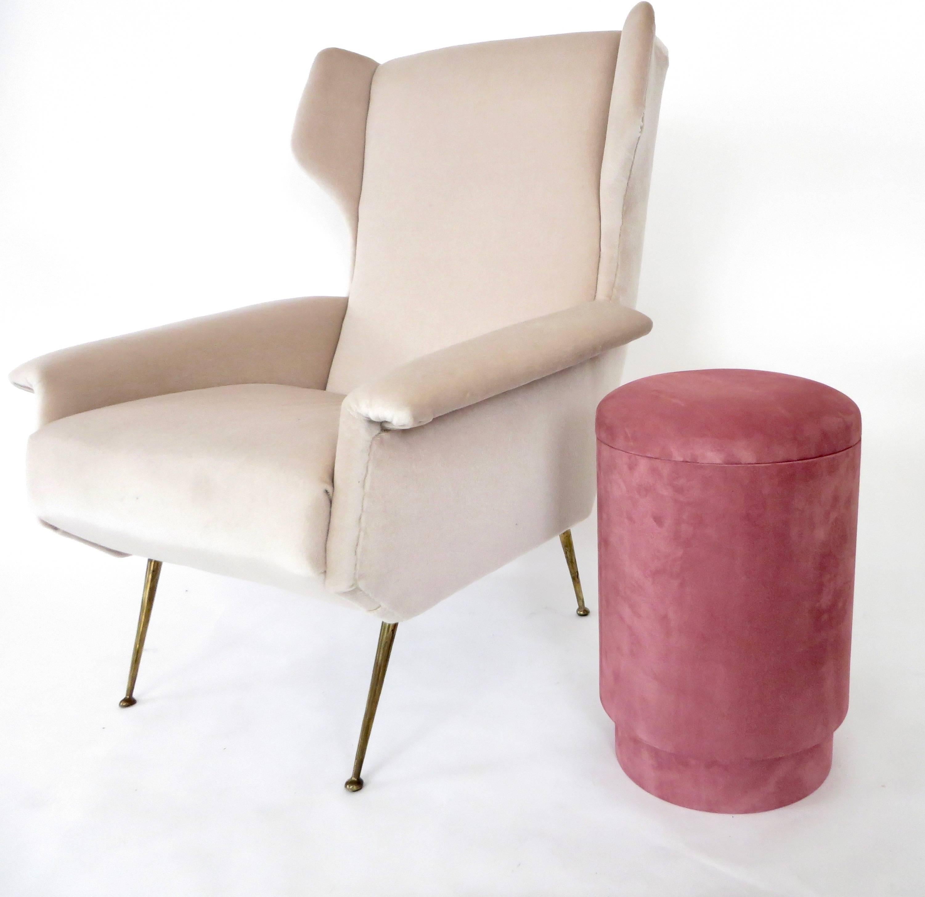 Micheal Verheyden Tabou or Pouf with Storage in Pink Suede 1