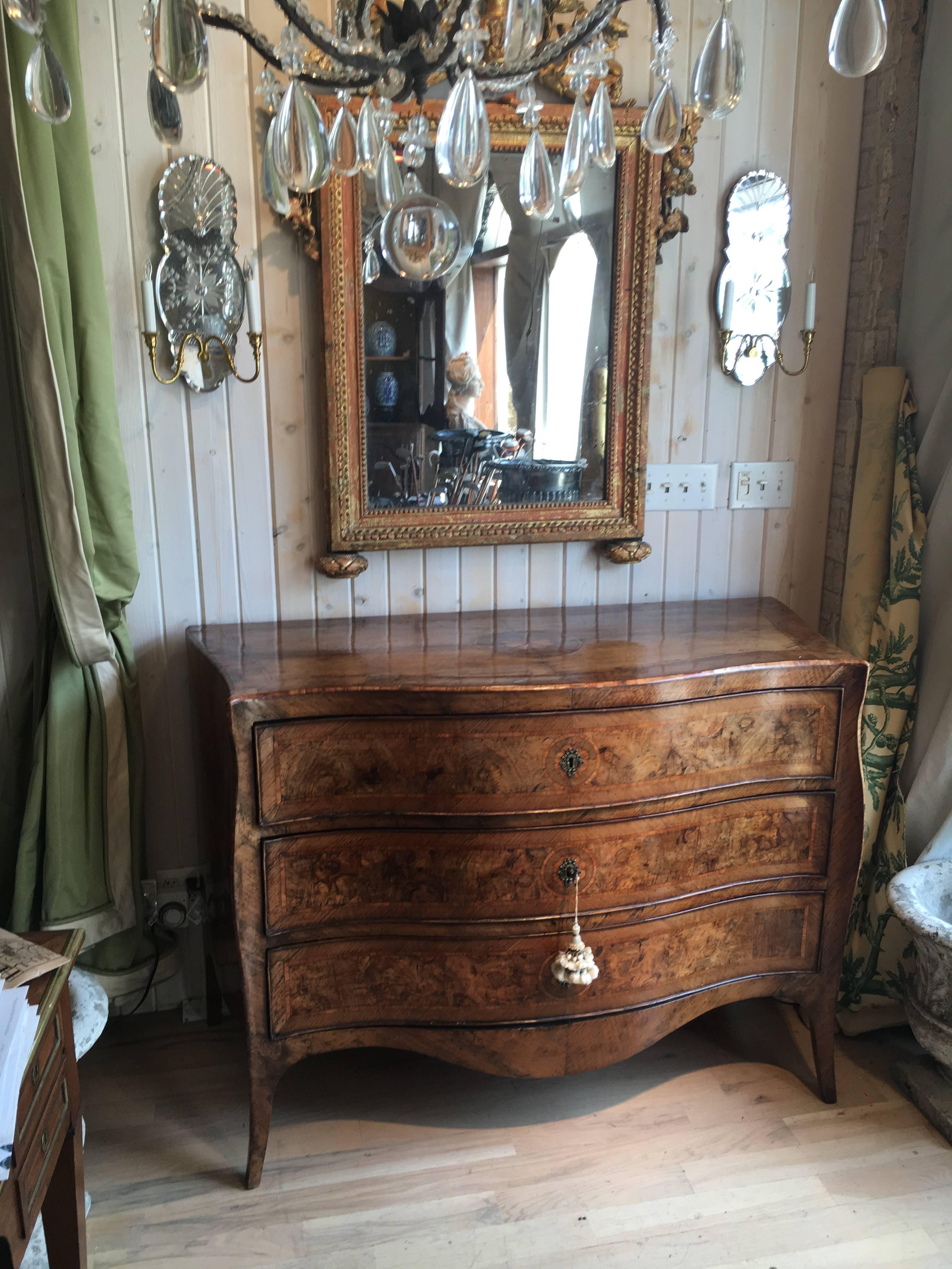 Spectacular 18th Century Italian Fruitwood and Burl Wood Commode 2
