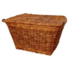 19th Century Monumental English Harvest Basket, Great as a coffee table.