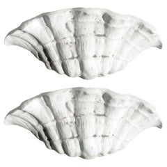 One Pair Shell Form Sconces after Serge Roche. Nicely Done, Great Scale, Color.