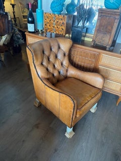 Handsome Set of Four Regency Style Leather Library Chairs. Priced per chair Chic
