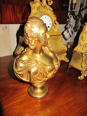 Charming Gilt Bronze Bust of a Woman