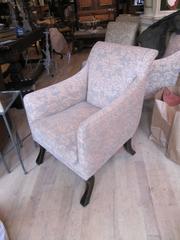 Exceptional Pair of Rose Tarlow Armchairs Covered in Fortuny Fabric