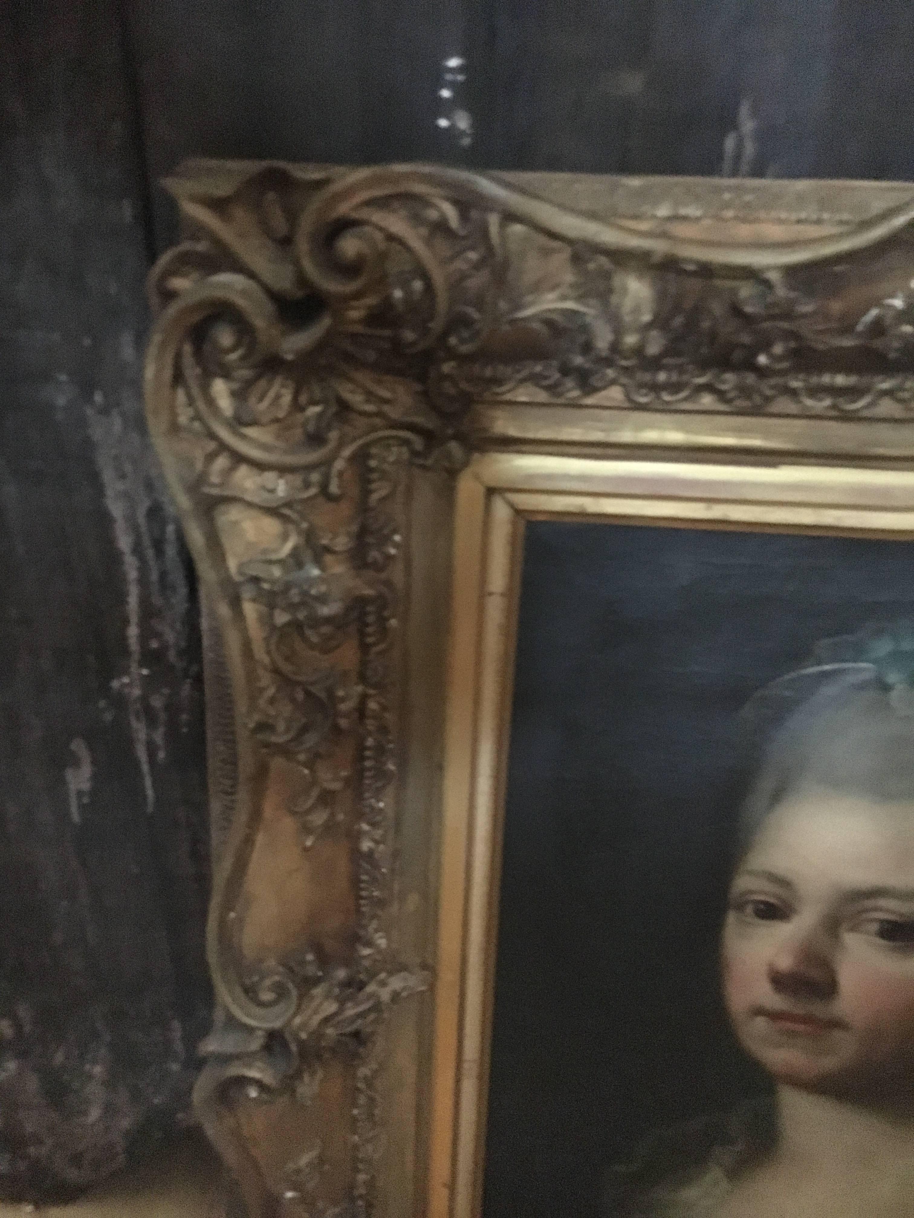French School 18th Century Oil on Canvas in Gilt Frame, 