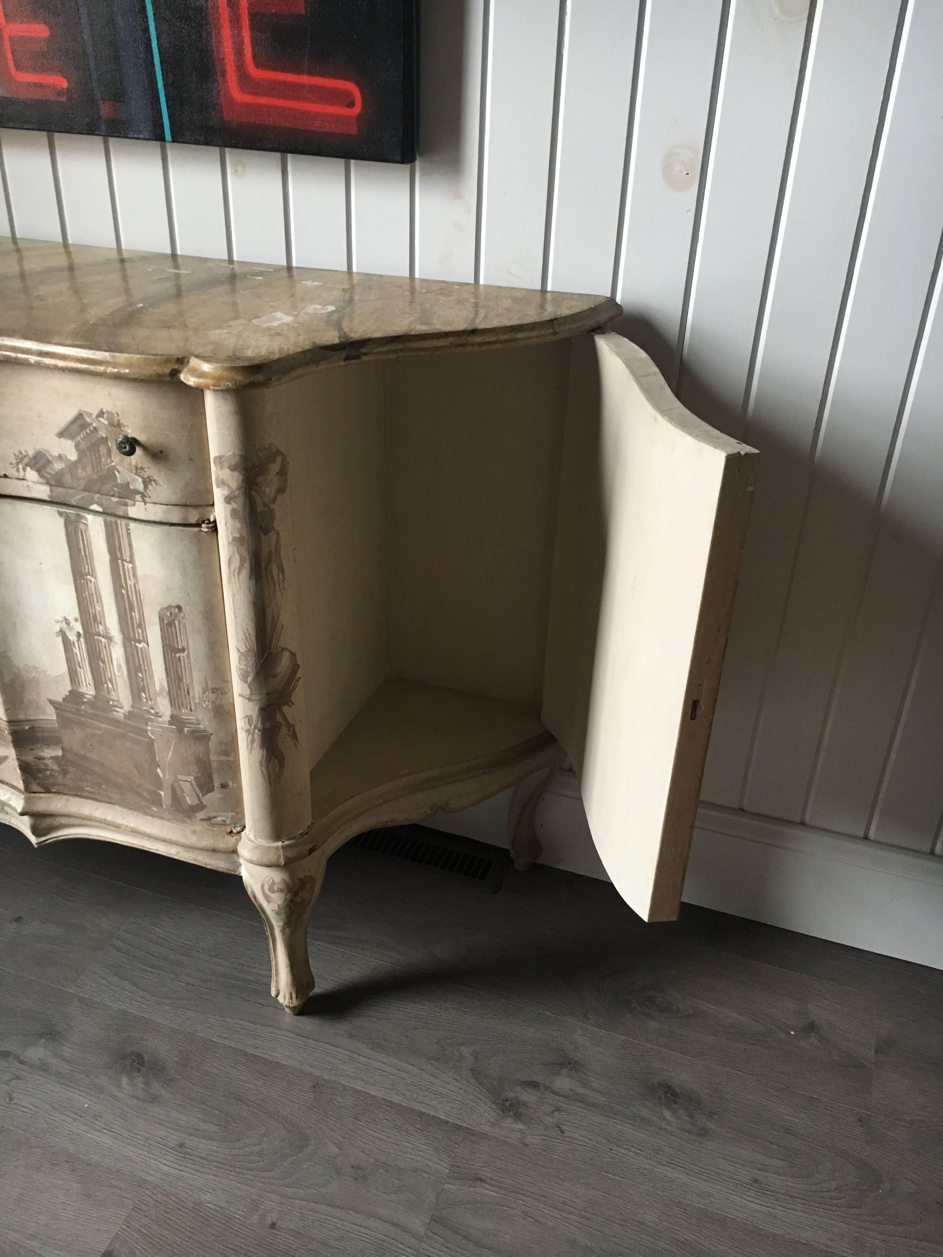  Italian Trompe L 'Oeil Sideboard In The Style Of Fornasette.    For Sale 1