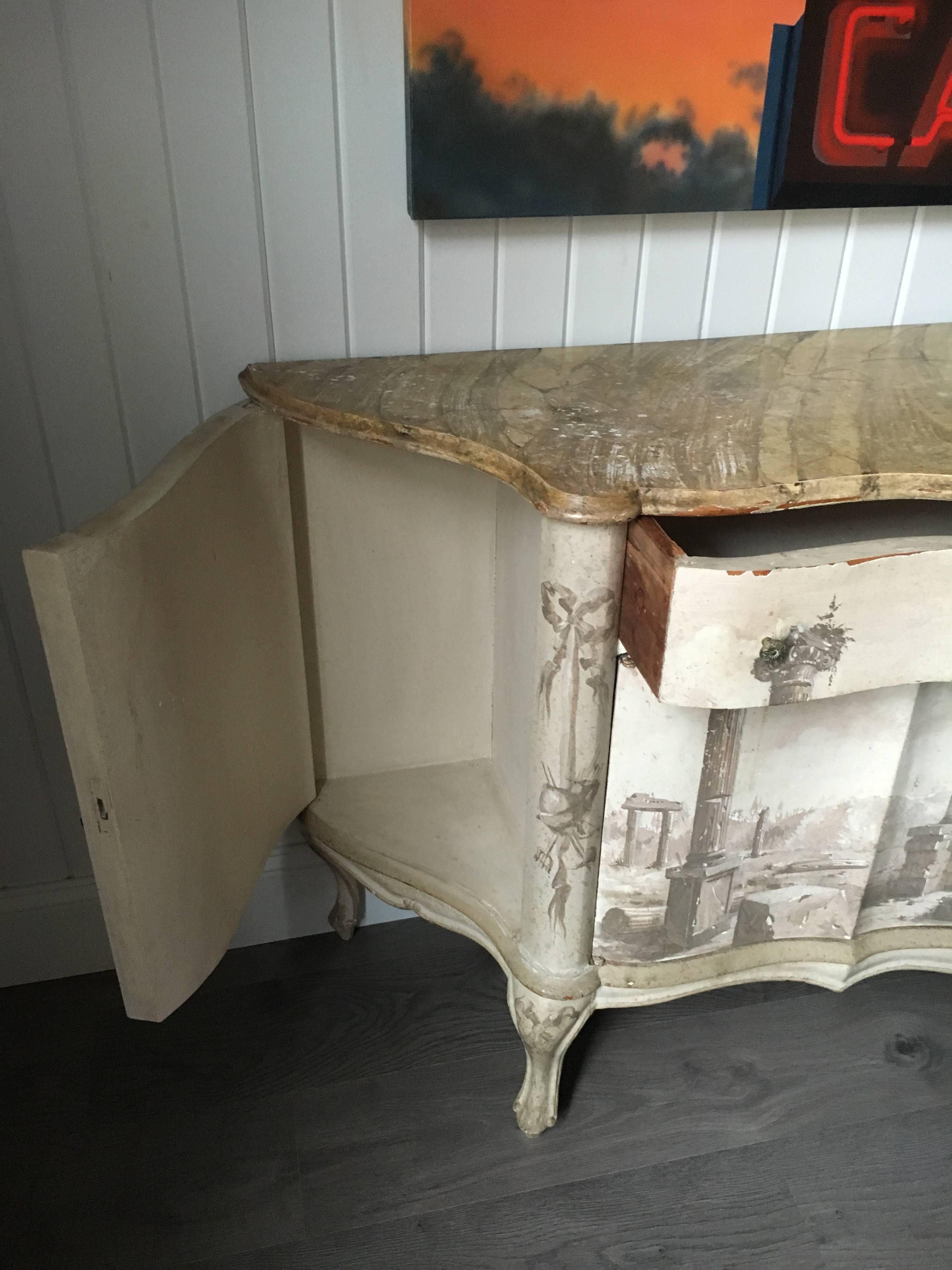  Italian Trompe L 'Oeil Sideboard In The Style Of Fornasette.    For Sale 2