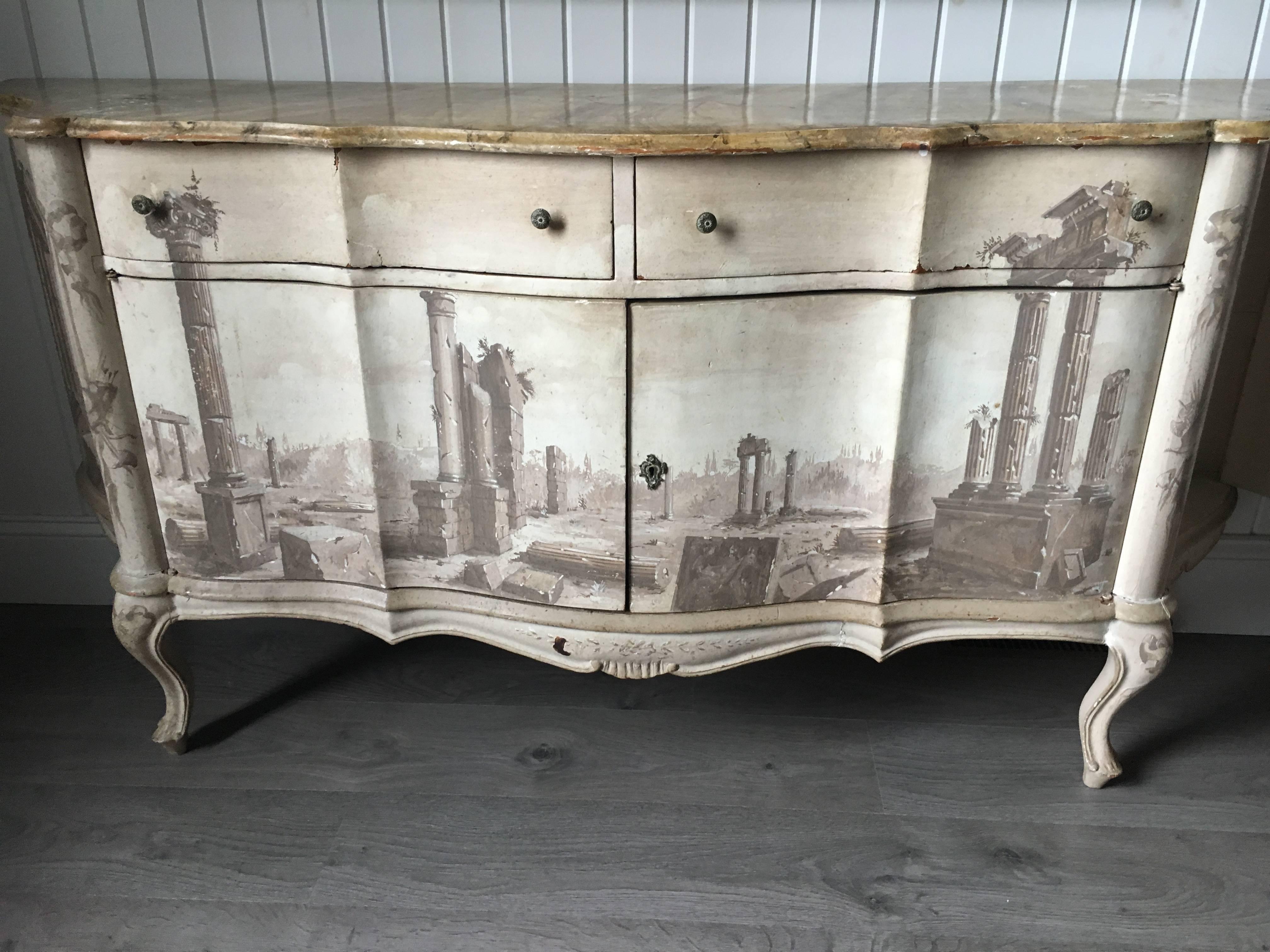  Italian Trompe L 'Oeil Sideboard In The Style Of Fornasette.    For Sale 3