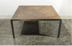 Repurposed Wood and Metal Cocktail Table