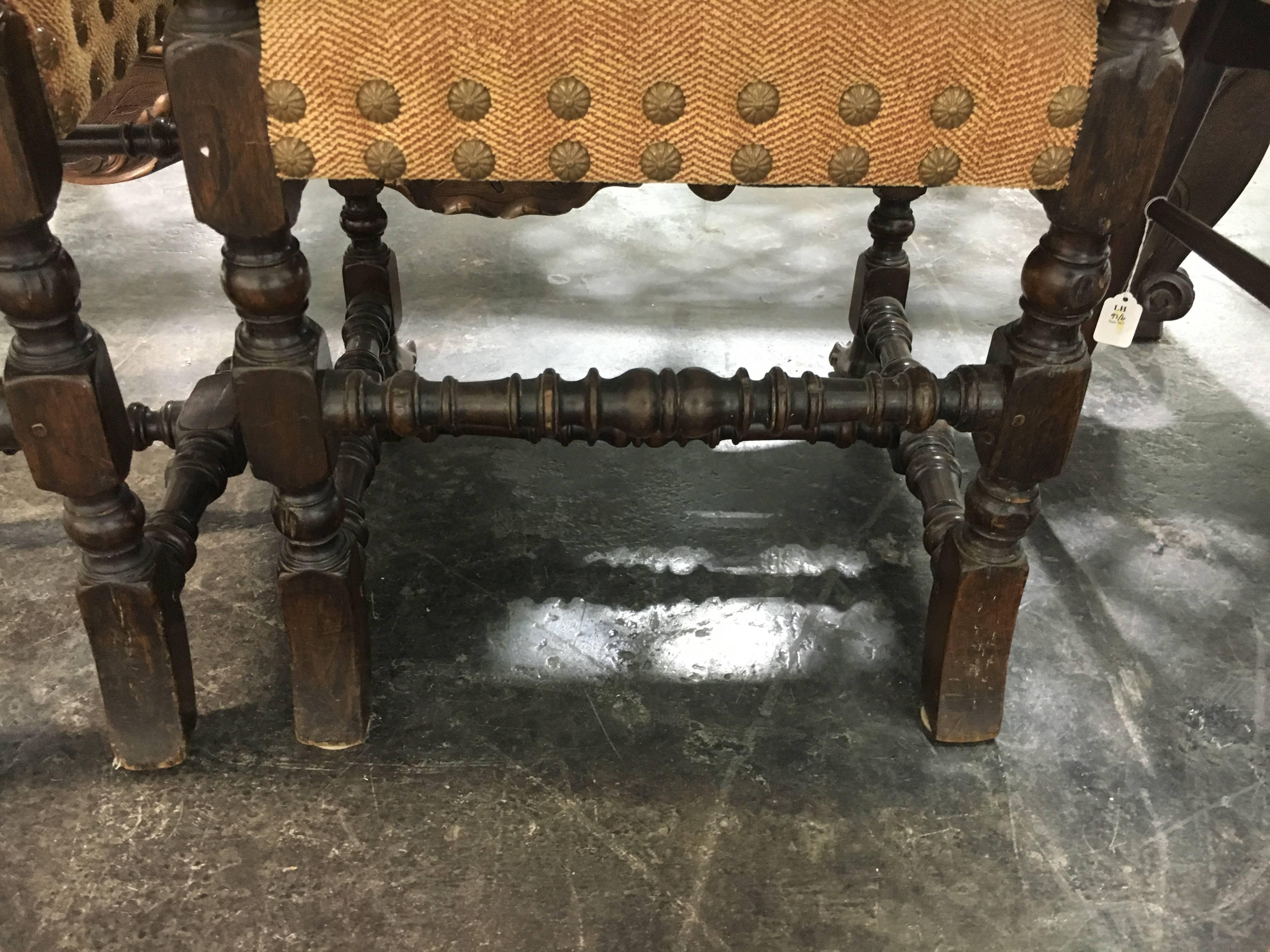 19th Century Handsome Set of Four Jacobean Style Side Chairs