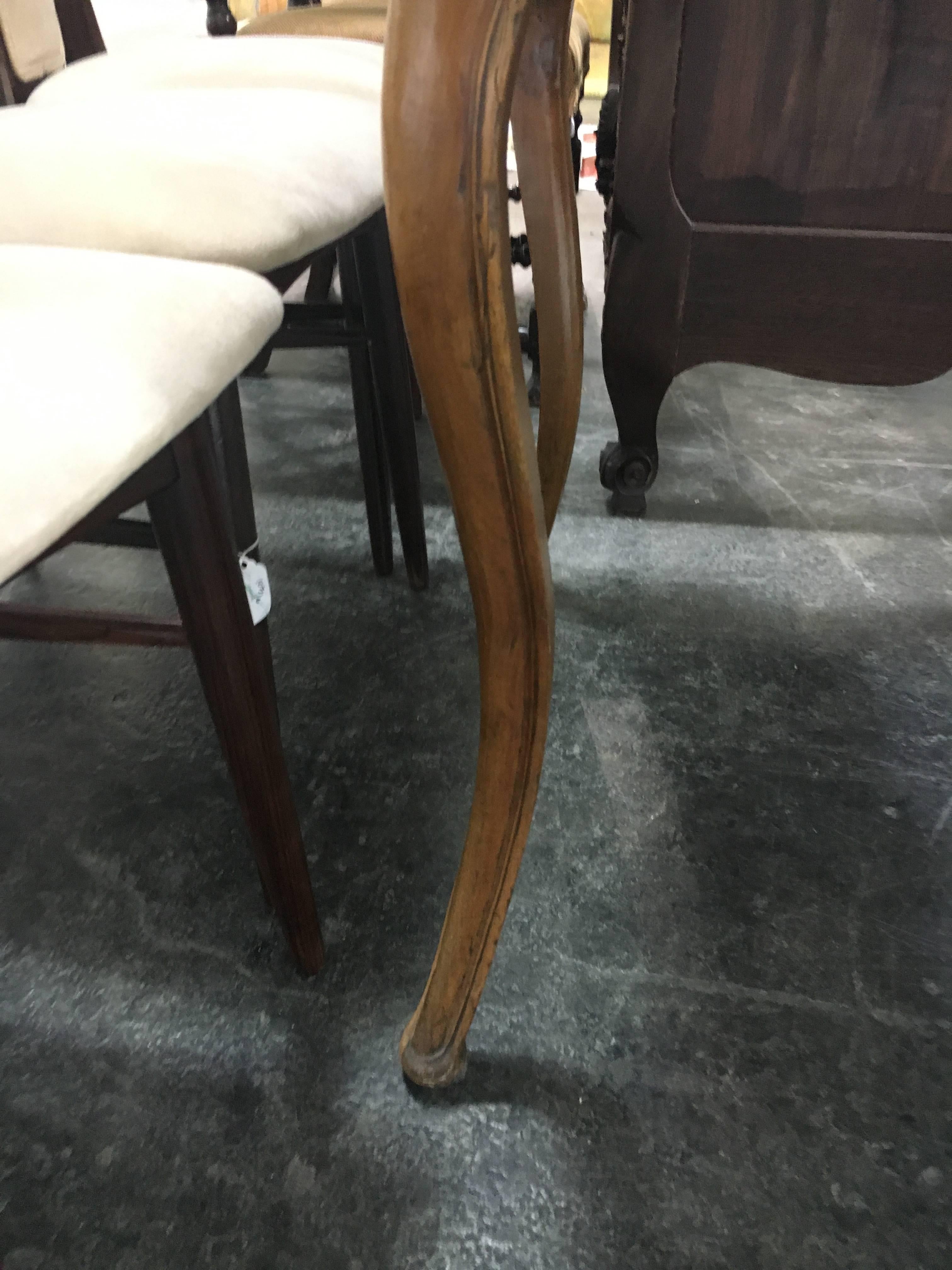 Travertine Louis XV Provincial Style Walnut Tea Table with Stone Top, 19th Century For Sale