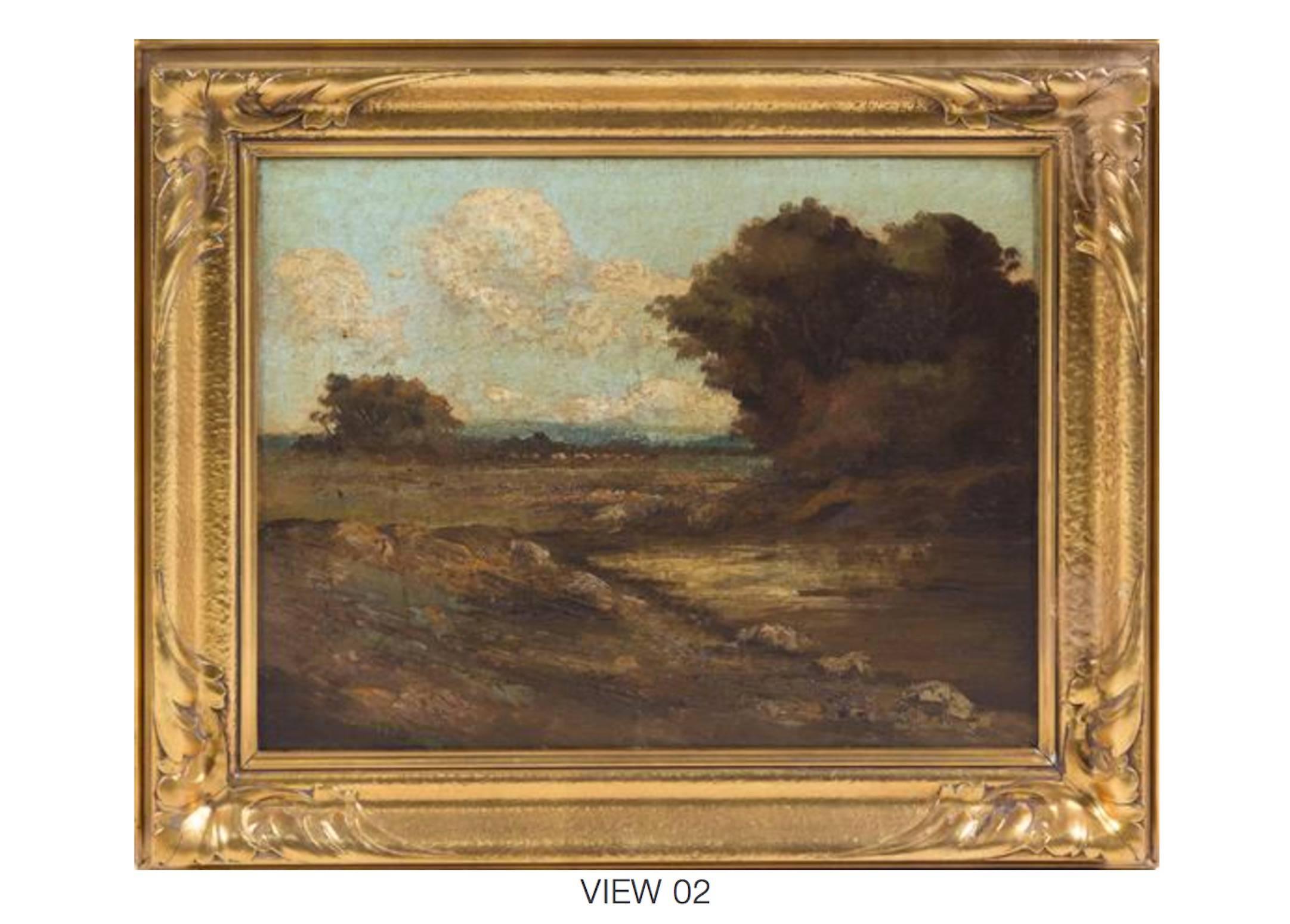 École de Barbizon 
(19ème siècle) 
Paysages forestiers 
huile sur toile ; huile sur carton 
13 3/8 x 21 3/8 pouces.