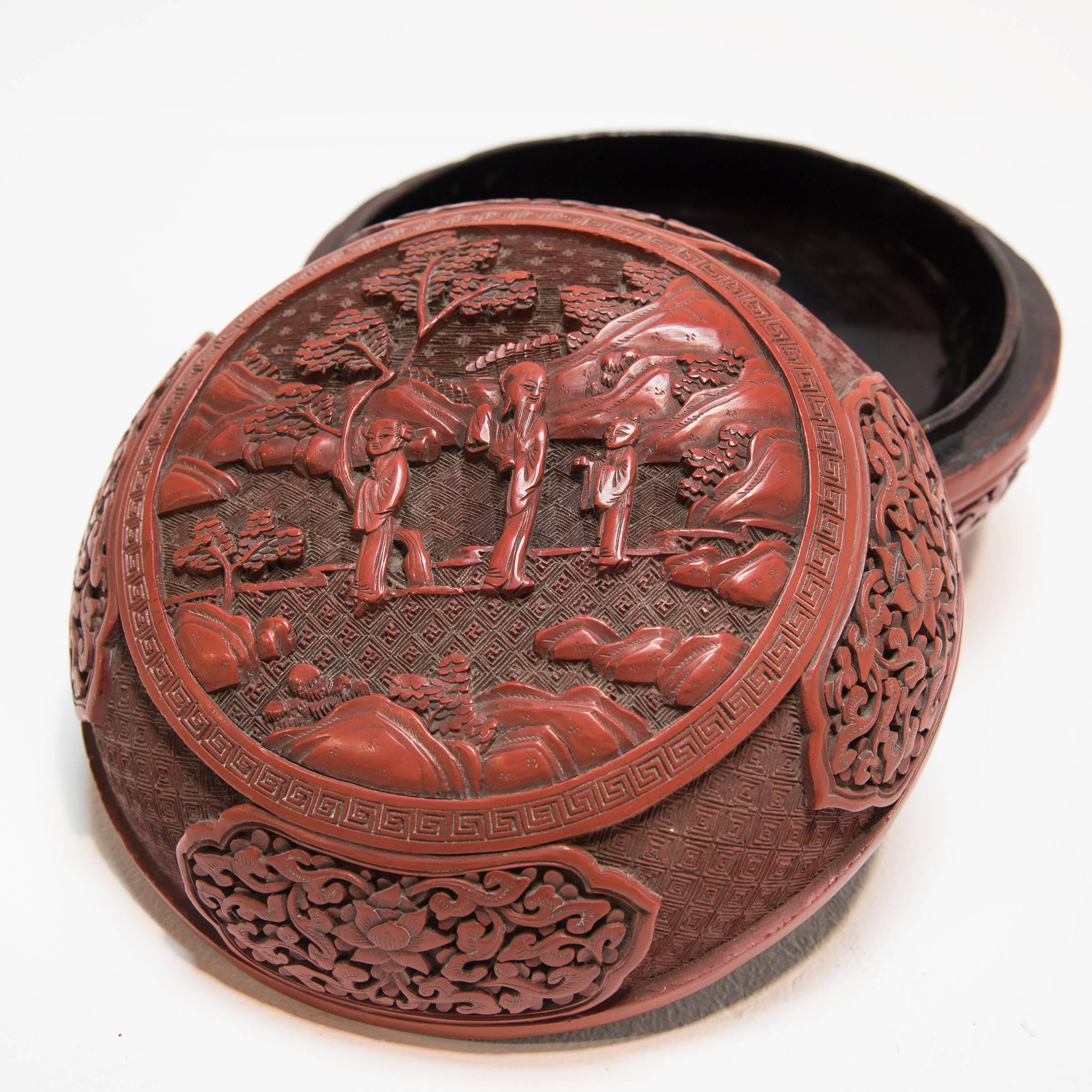 Early 19th Century Chinese Domed Cinnabar Box 3