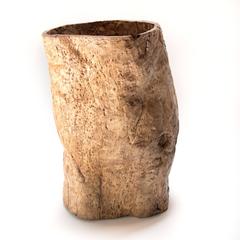 19th Century Large Burled Scroll Vessel
