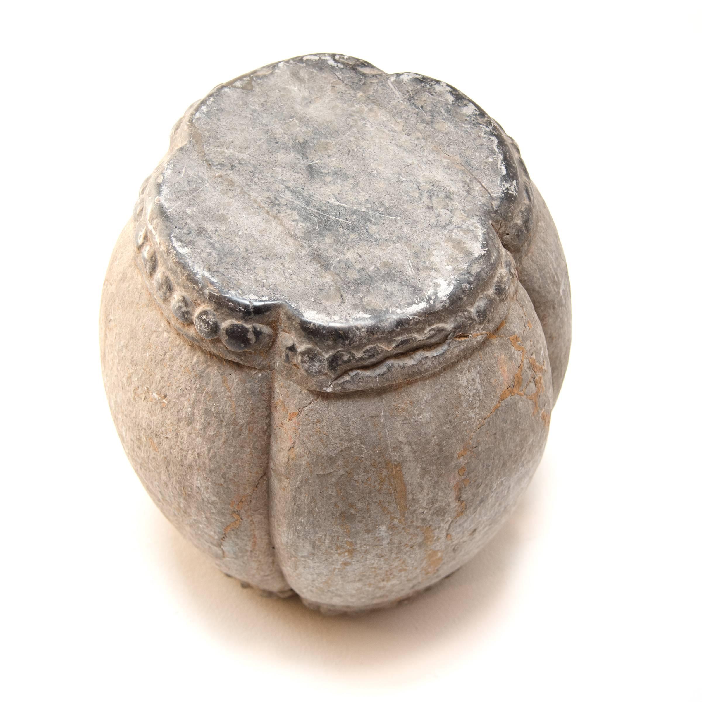 19th Century Stone Drum Stool In Excellent Condition In Chicago, IL