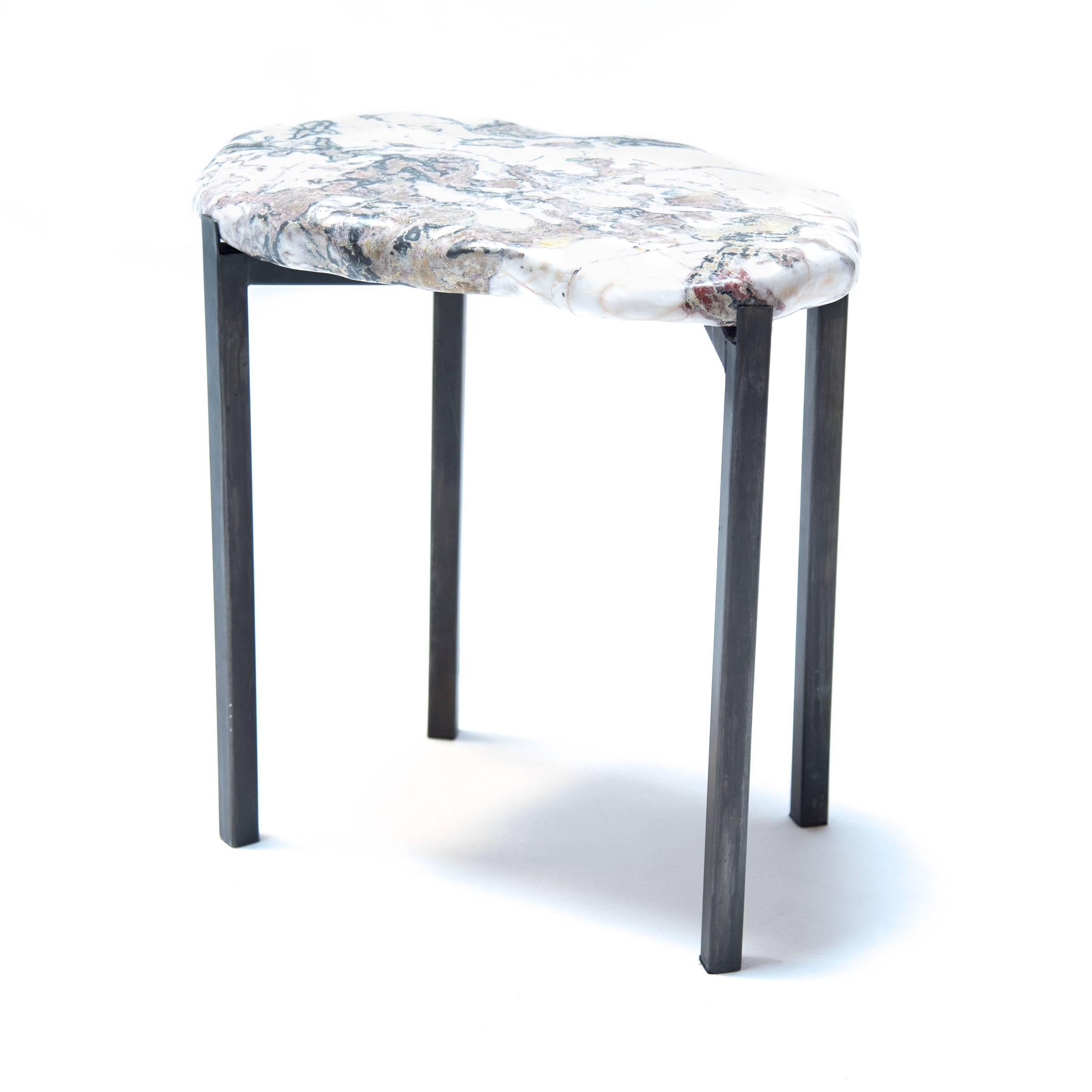 Steel Colorful Stone Table