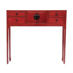 Early 20th Century Petite Red Kang Cabinet