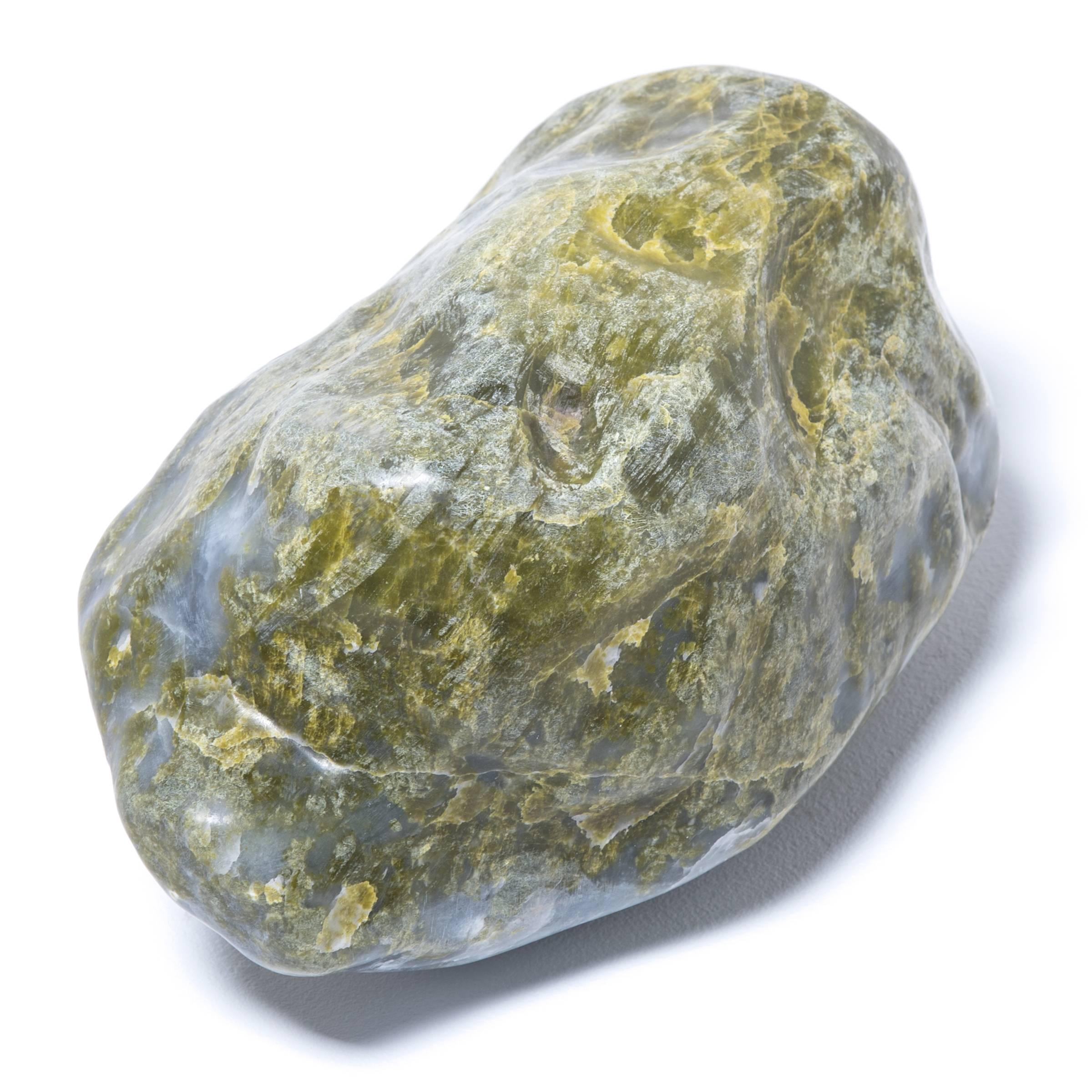 In China, Lantian Jade stones have been highly prized since ancient times for their smooth, clean texture and beautiful coloring. The calcite, lizardite and antigorite minerals in this precious stone give the jade a unique mix of hews: pale yellow