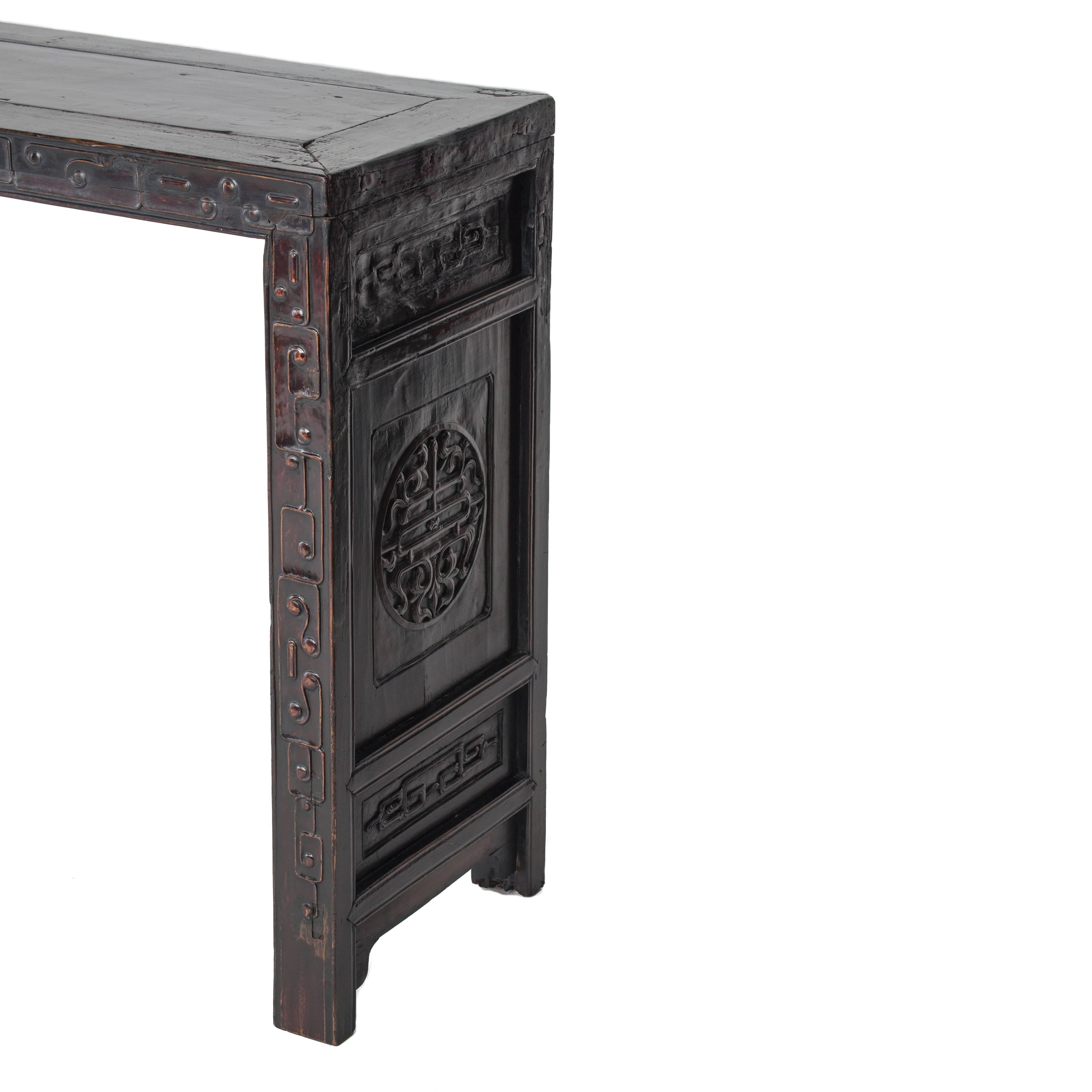 19th Century Chinese Square Corner Waterfall Table 1