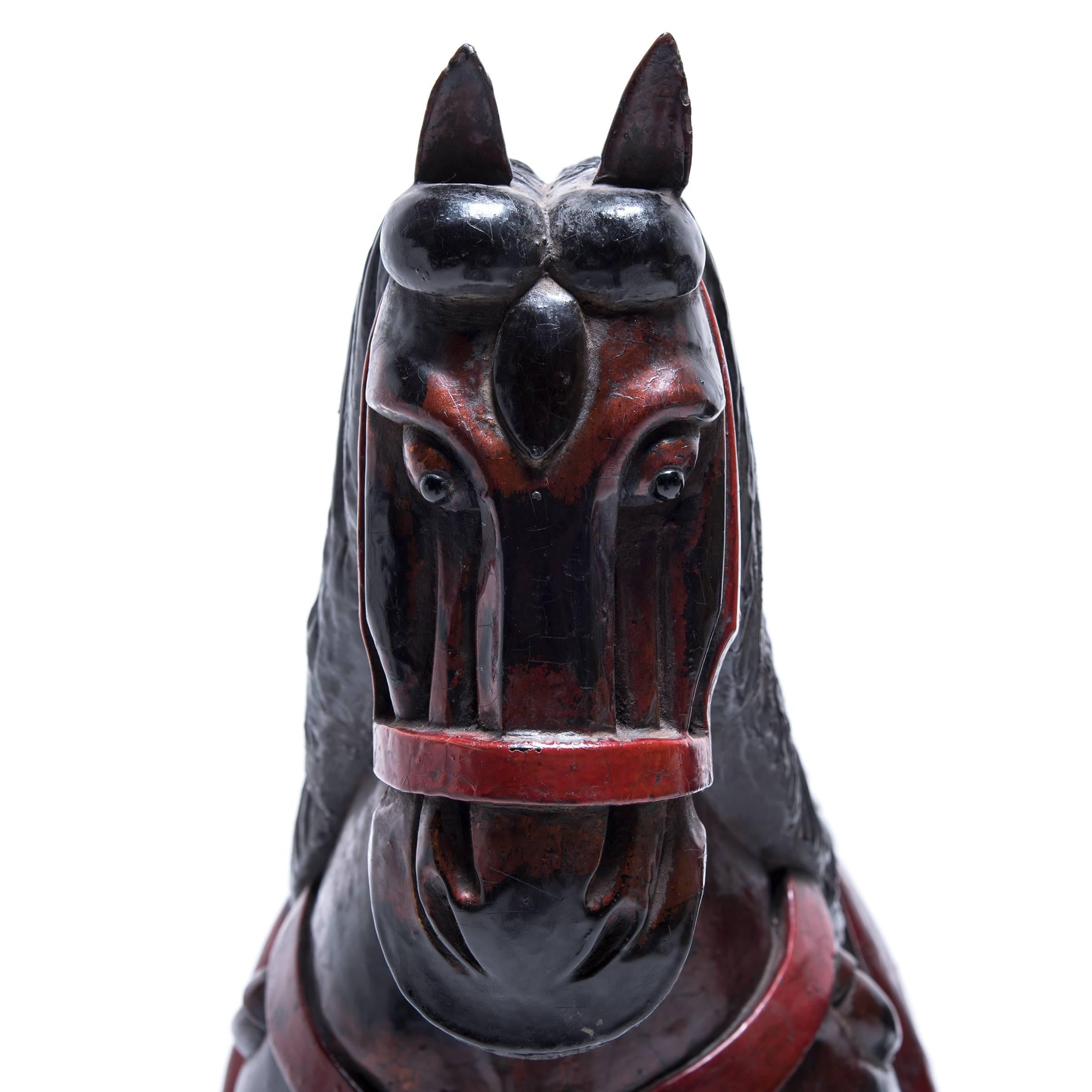 Lacquered Pair of Lacquer Horses