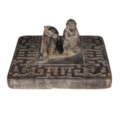 Stone Shoemaker's Weight with Horse and Warrior