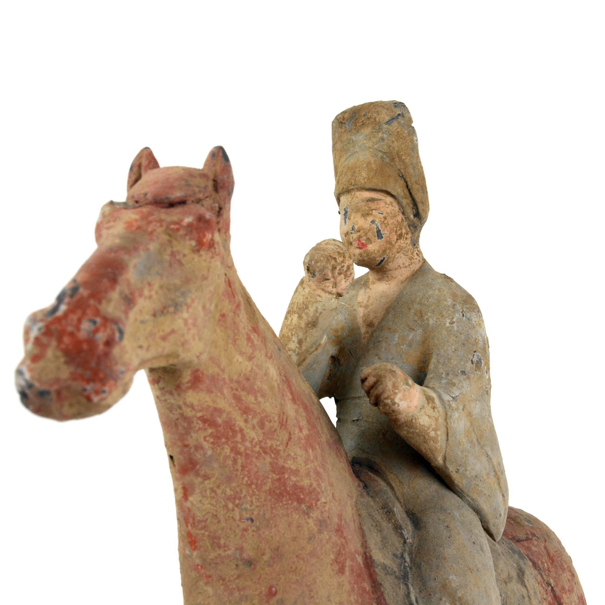 18th Century and Earlier Pair of Tang Dynasty Equestrians