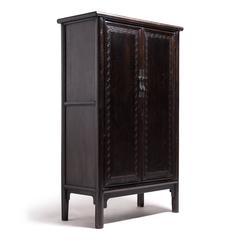Tall Chinese Lacquer Cabinet with Greek Key Trim, c. 1850