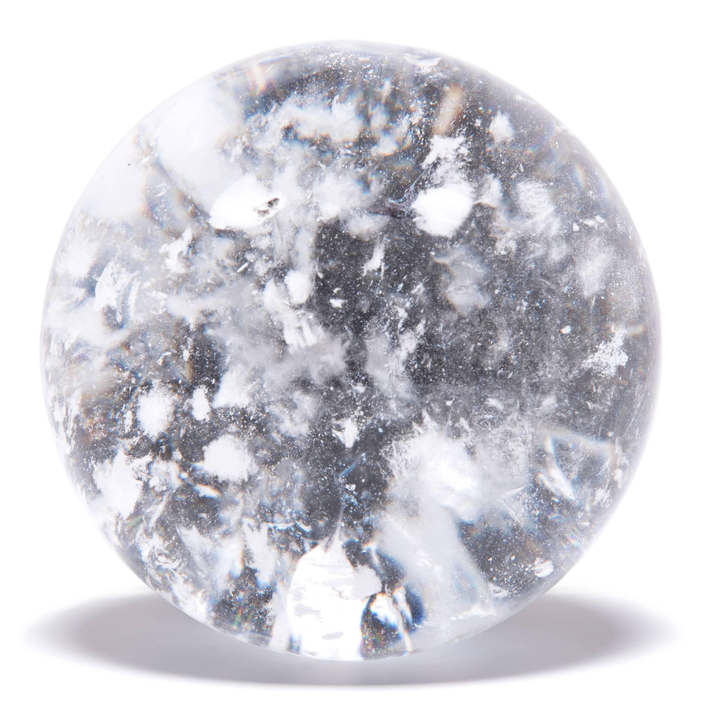 Monumental Crystal Sphere with Occlusions In Excellent Condition In Chicago, IL