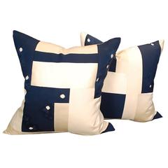Pair of Japanese Shibori and Vintage Chinese Silk Dress Pillows 7