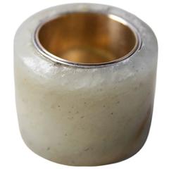 Early 19th Century Chinese Jade Archer's Ring Lined in 14-Karat Gold 6