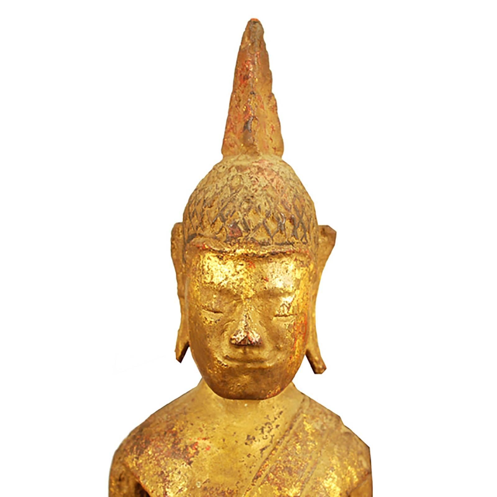 Painted Thai Wooden Buddha