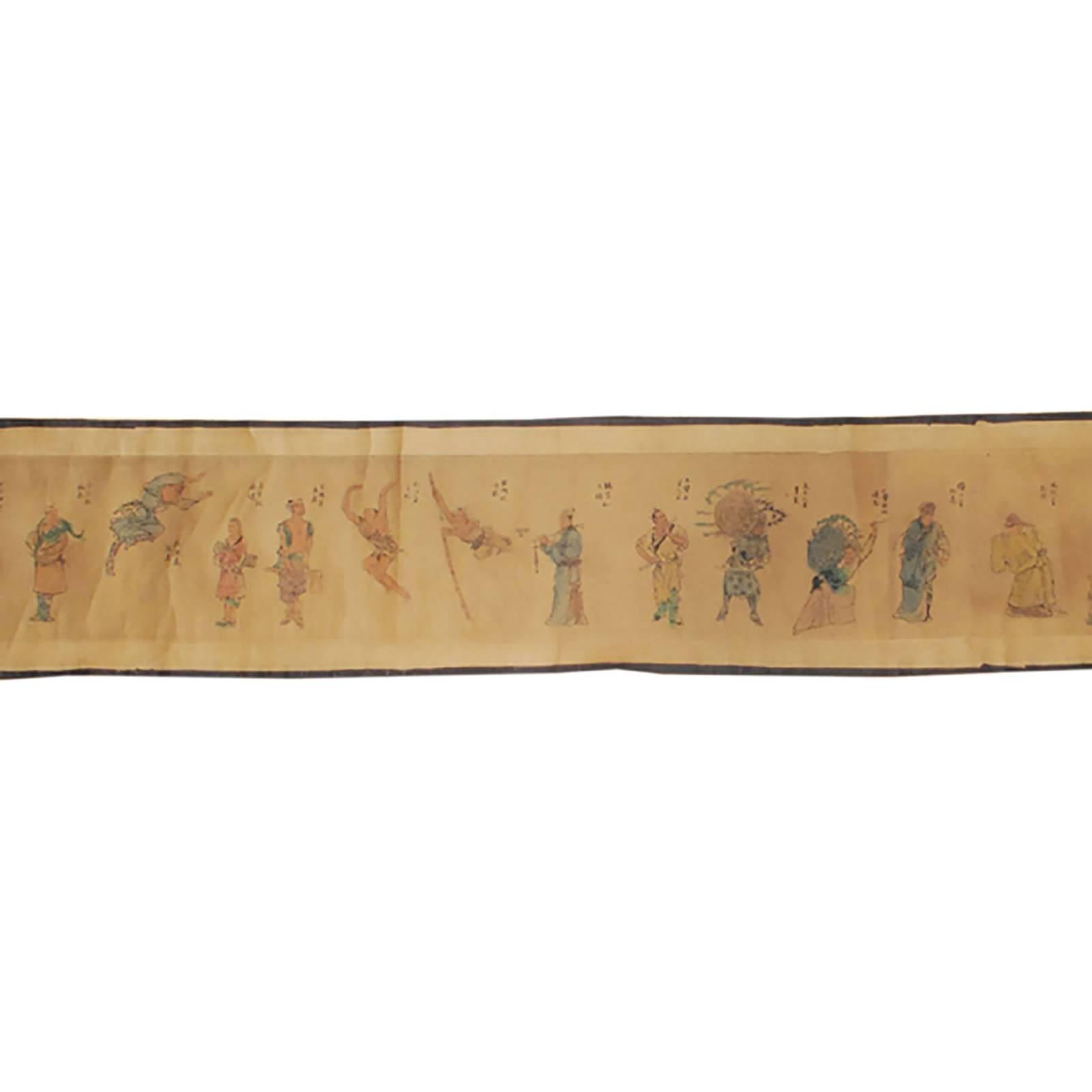 19th Century Chinese Outlaws of the Marsh Hand Scroll In Good Condition In Chicago, IL