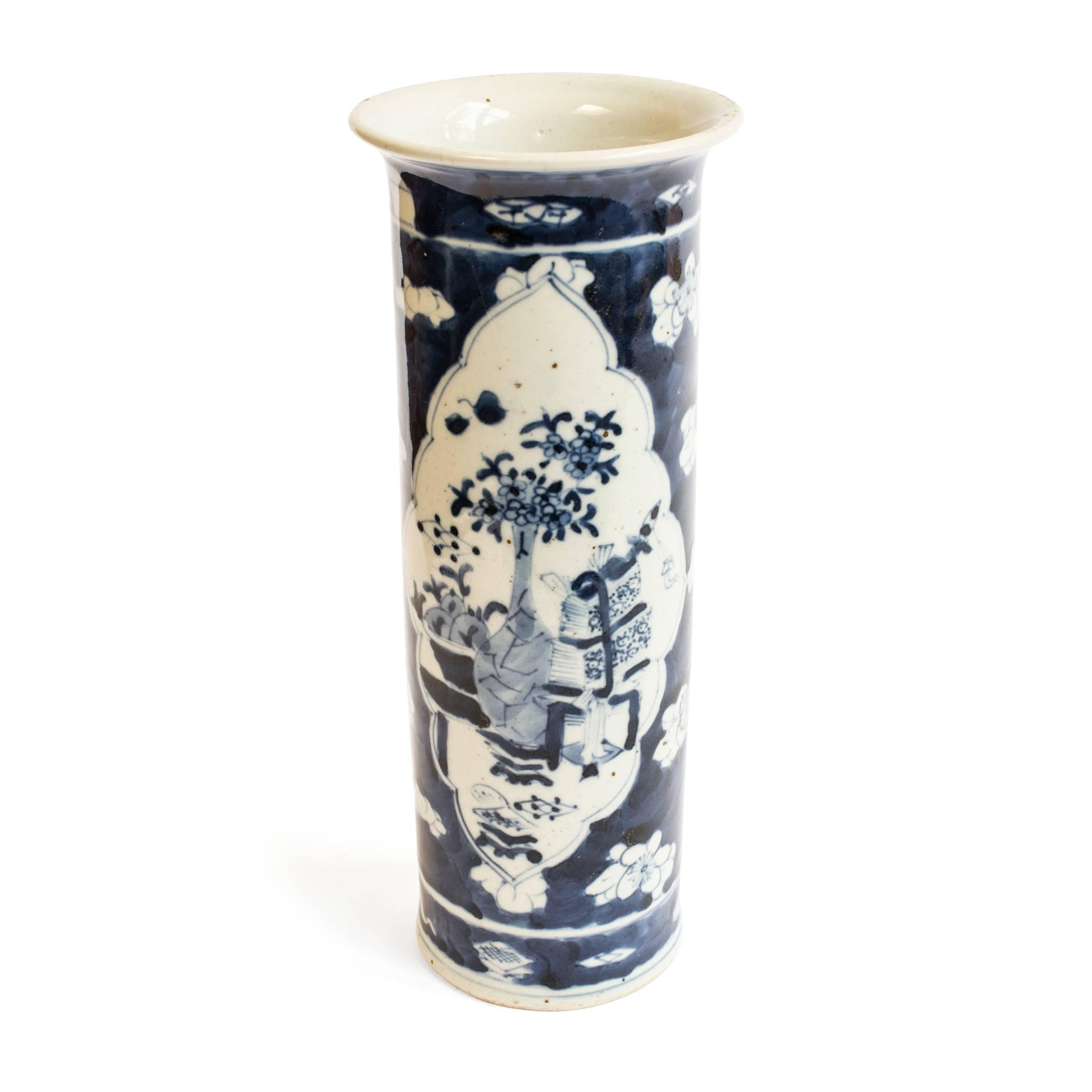 Republic Period Chinese Blue and White Vase with Flared Rim 1