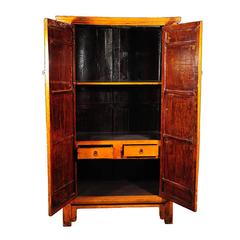 19th Century Chinese Marigold Lacquered Cabinet
