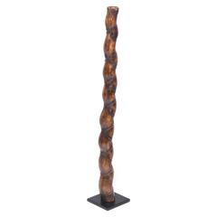 Chinese Buddha Belly Bamboo Pipe on Stand