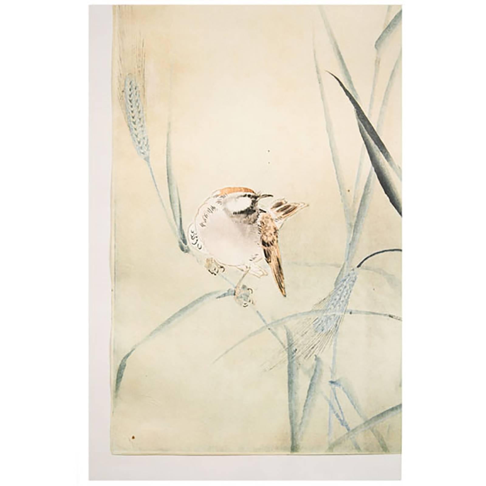 In ancient Japan, ink and watercolor were the most common and popular types of paintings (the techniques were offshoots of calligraphy) and are treasured worldwide by connoisseurs. This delicately detailed painting was made in Japan over a century