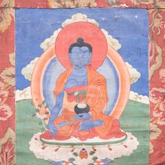 Thangka tibétain représentant Shakyamuni