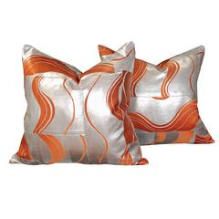 Pair of Pillows Made from Vintage Japanese Obis