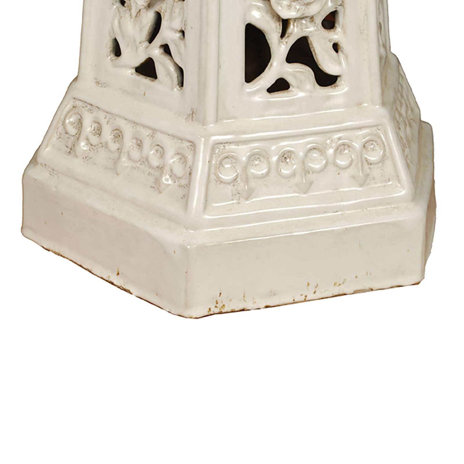 Glazed Chinese Ceramic Garden Pedestal