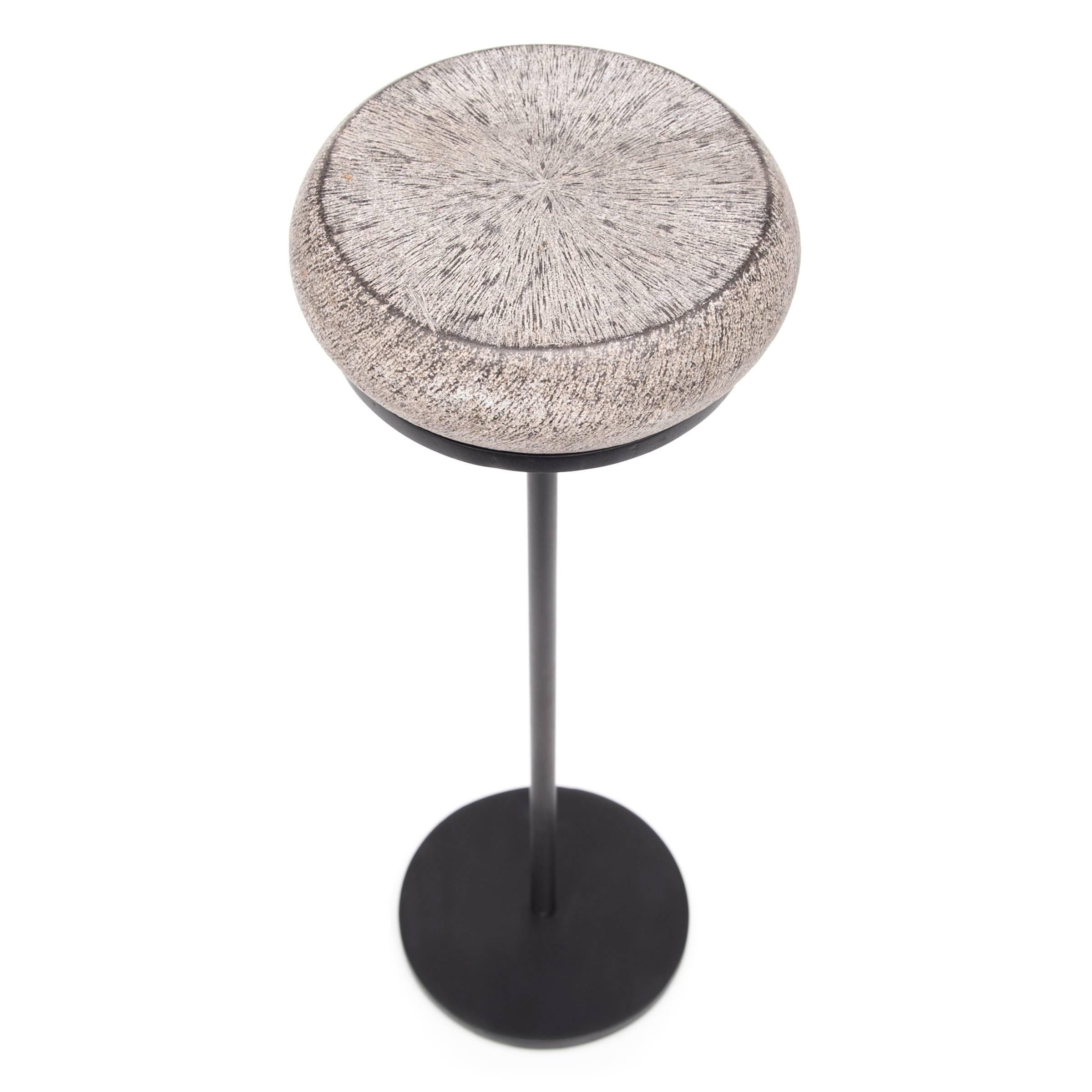 Contemporary Chinese Petite Stone Drum Table