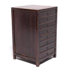 Eight-Drawer Chinese Document Chest, late 19th century