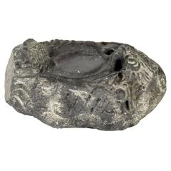 Chinese Inkstone with Carved Dragon and Carp