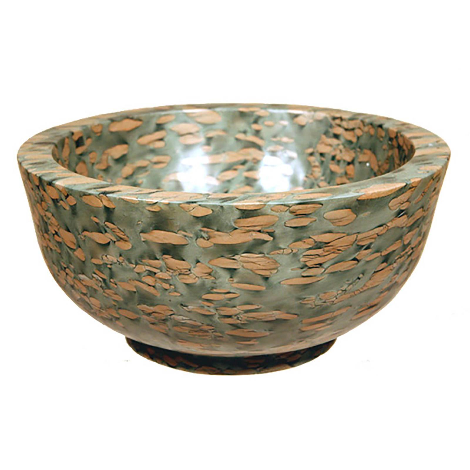 Hand-Carved Chinese Puddingstone Basin For Sale