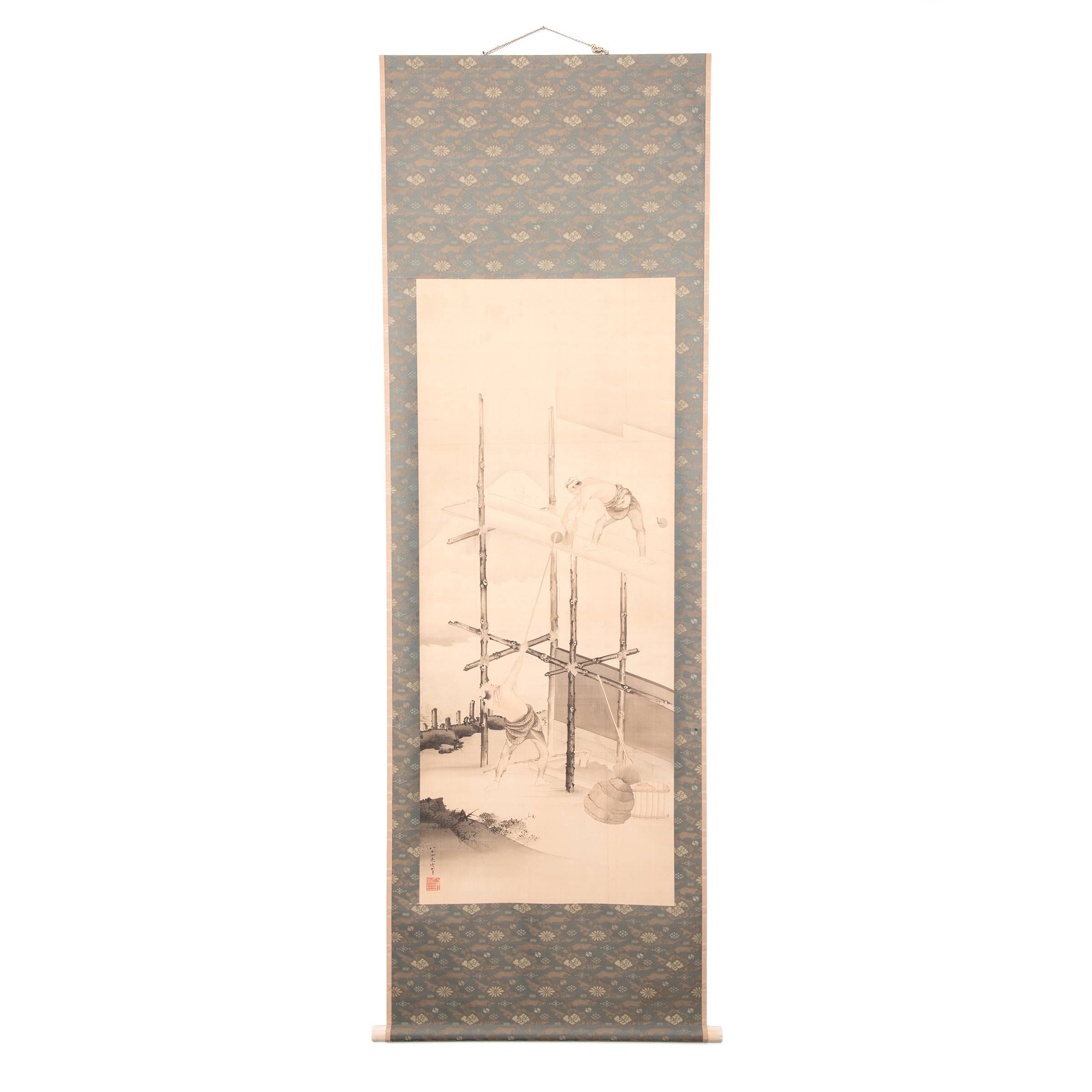 Early 20th Century Japanese Laborers Scroll