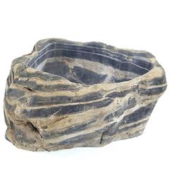 Antique Chinese Black and White Stone Basin