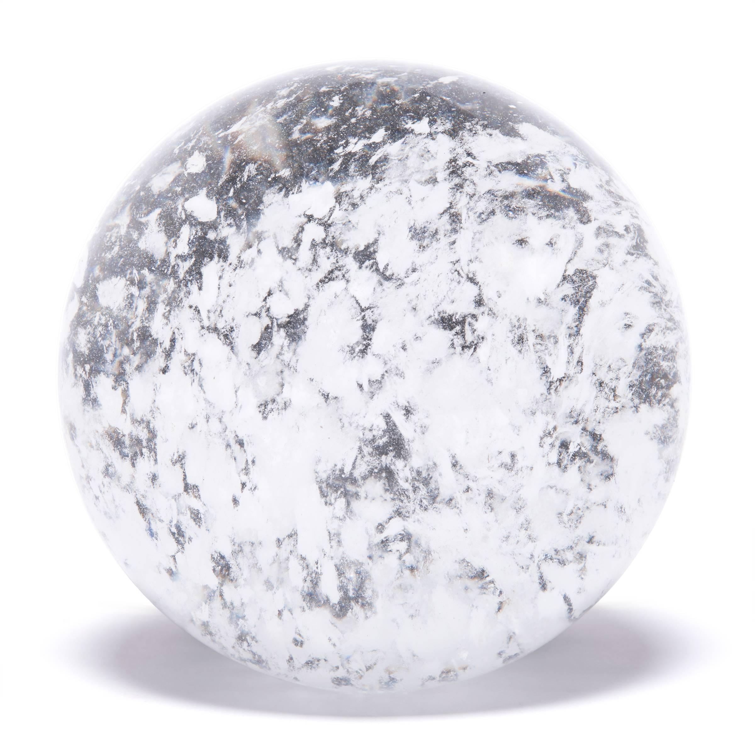 Contemporary Chinese Rock Crystal Sphere with Occlusions