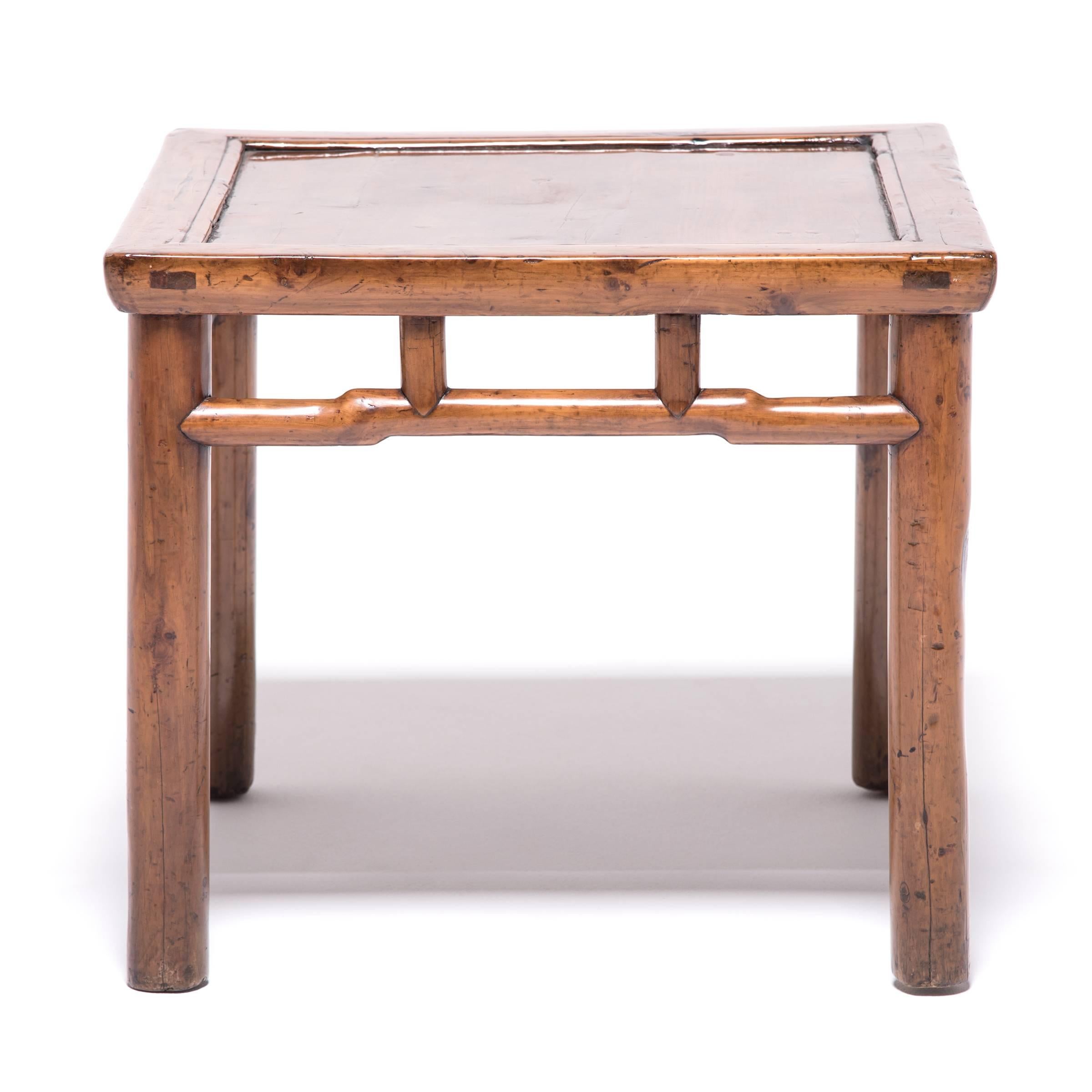 Chinese Ming Inspired Cypress Stool In Excellent Condition In Chicago, IL