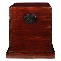 Chinese Lacquered Footed Trunk 5