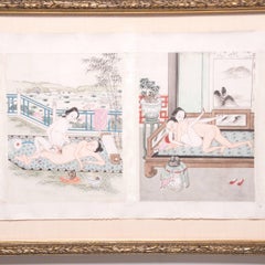 Framed Chinese Erotic Pillow Book, c. 1850